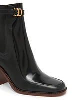 Eva 75MM Buckle-Detailed Leather Ankle Boots