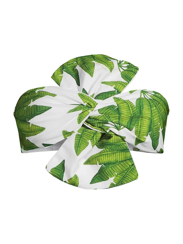 Palm Fan Bandeau Bikini Top