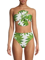 Palm Fan Bandeau Bikini Top