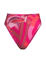 Endless Summer Abstract High-Rise Bikini Bottoms