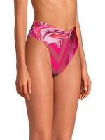 Endless Summer Abstract High-Rise Bikini Bottoms