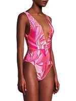 Endless Summer Abstract Plunge One-Piece Swimsuit