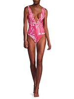 Endless Summer Abstract Plunge One-Piece Swimsuit