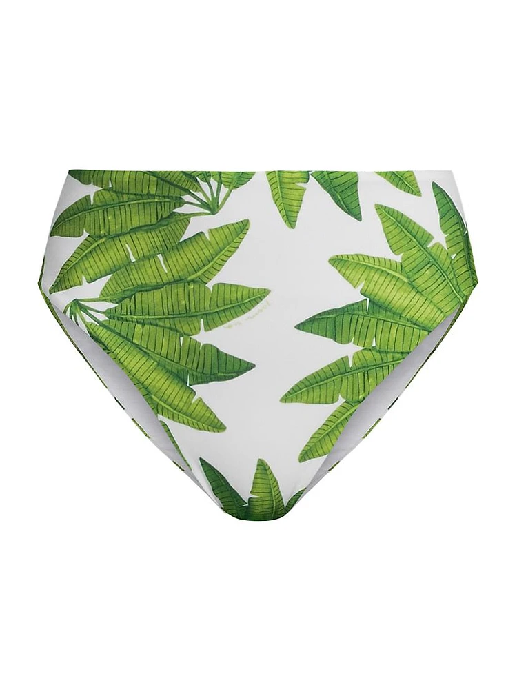 Palm Fan High-Rise Bikini Bottom