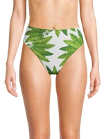 Palm Fan High-Rise Bikini Bottom