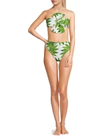 Palm Fan High-Rise Bikini Bottom