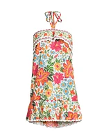 Bloom Garden Cotton Halter Minidress