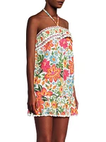 Bloom Garden Cotton Halter Minidress