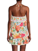 Bloom Garden Cotton Halter Minidress