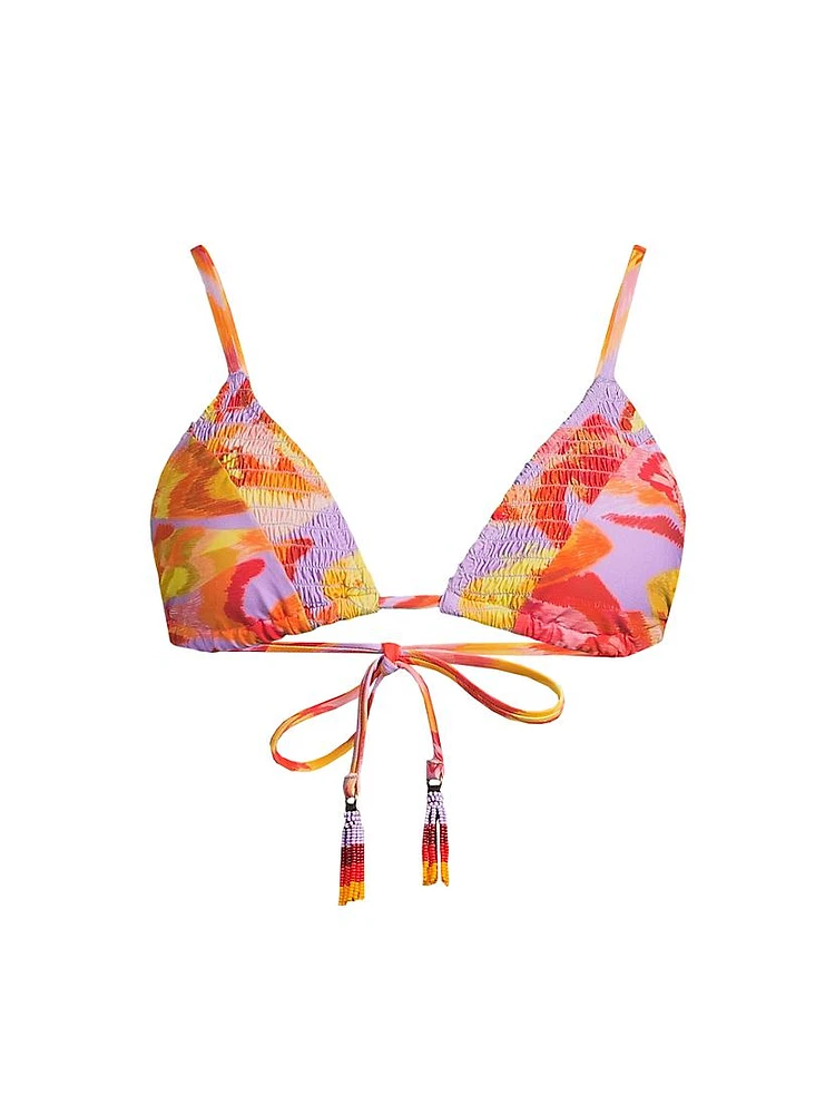 Painted Fishes Triangle Bikini Top