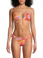 Painted Fishes Triangle Bikini Top