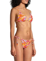 Painted Fishes Triangle Bikini Top