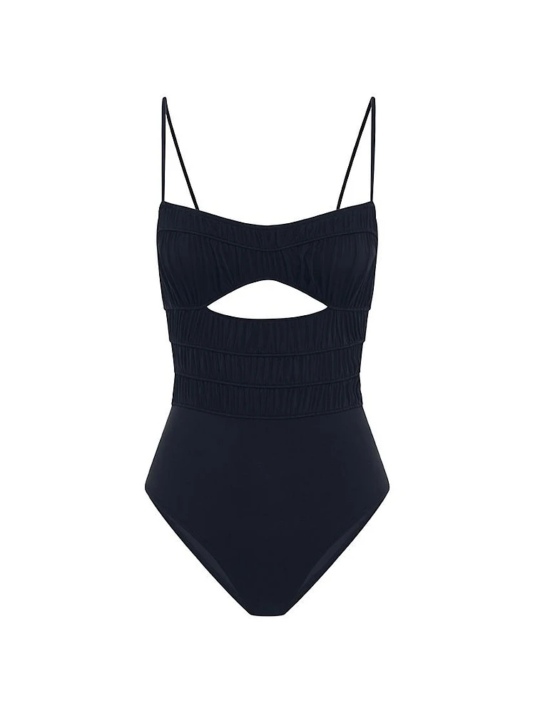 Ruched Cut-Out One-Piece Swimsuit