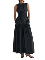 Silk-Blend Sleeveless Maxi Dress