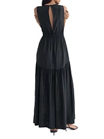 Silk-Blend Sleeveless Maxi Dress