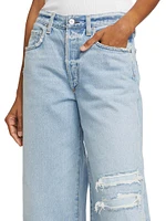 Pina Distressed Wide-Leg Jeans