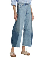 Pieced Horseshoe Baggy Wide-Leg Jeans