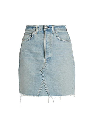 Carolina Deconstructed Knee-Length Denim Skirt