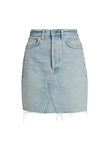 Carolina Deconstructed Knee-Length Denim Skirt