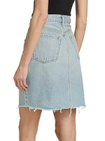 Carolina Deconstructed Knee-Length Denim Skirt