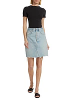 Carolina Deconstructed Knee-Length Denim Skirt