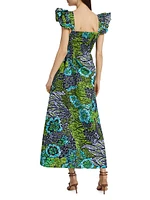 Lizzy Printed Cotton Ruffled Maxi Dress