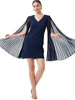 Celestina Cape-Sleeve Minidress