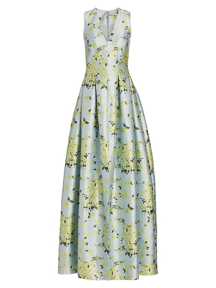 Brooke Floral Mikado Gown