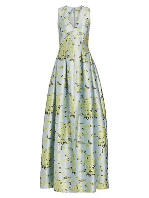 Brooke Floral Mikado Gown