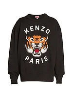 Lucky Tiger Cotton Oversized Sweatshirt