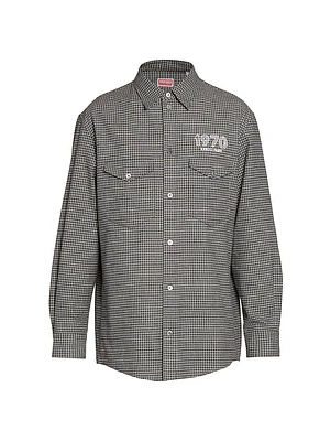 Checked Cotton Button-Front Shirt