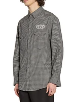 Checked Cotton Button-Front Shirt