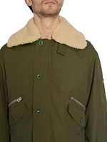 Faux Shearling-Trimmed Cotton-Blend Jacket