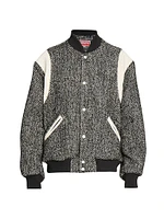 Wool-Blend Varsity Bomber Jacket