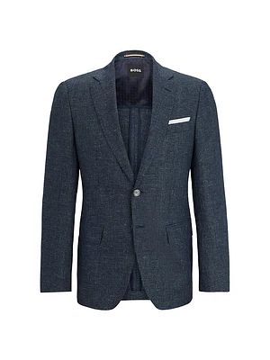 Slim-Fit Jacket Virgin Wool and Linen