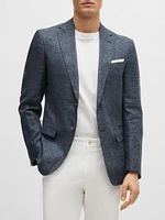 Slim-Fit Jacket Virgin Wool and Linen