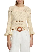 Waverly Crochet Crewneck Top