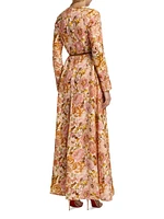 Golden Plunge Maxi Dress