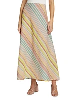 Halliday Bias-Cut Linen Midi-Skirt