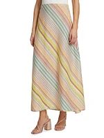 Halliday Bias-Cut Linen Midi-Skirt