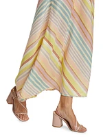 Halliday Bias-Cut Linen Midi-Skirt