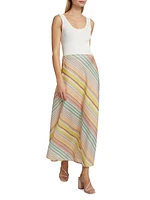 Halliday Bias-Cut Linen Midi-Skirt