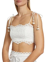 Ottie Lace Embroidered Crop Top