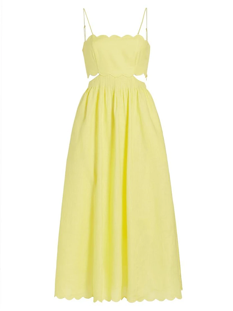 Halliday Scallop Midi-Dress