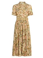 Floral Pleated Shirtdress