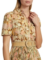 Floral Pleated Shirtdress