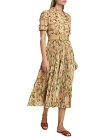 Floral Pleated Shirtdress