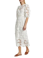 Halliday Floral Lace Midi-Dress