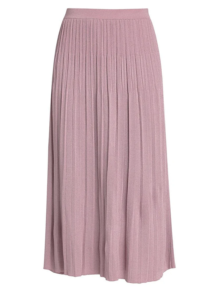 Halliday Shimmer Rib-Knit Midi-Skirt