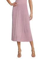 Halliday Shimmer Rib-Knit Midi-Skirt